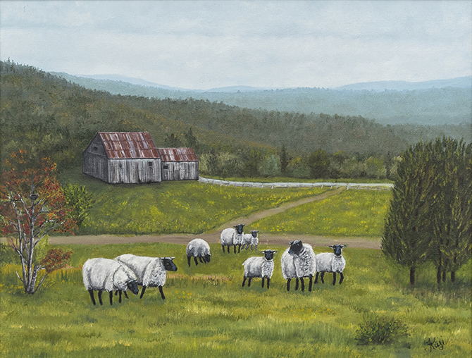 peinture moutons